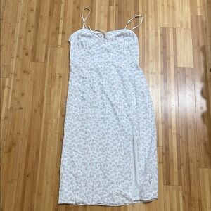 Aeropostale White Floral Spaghetti Strap Midi Dress